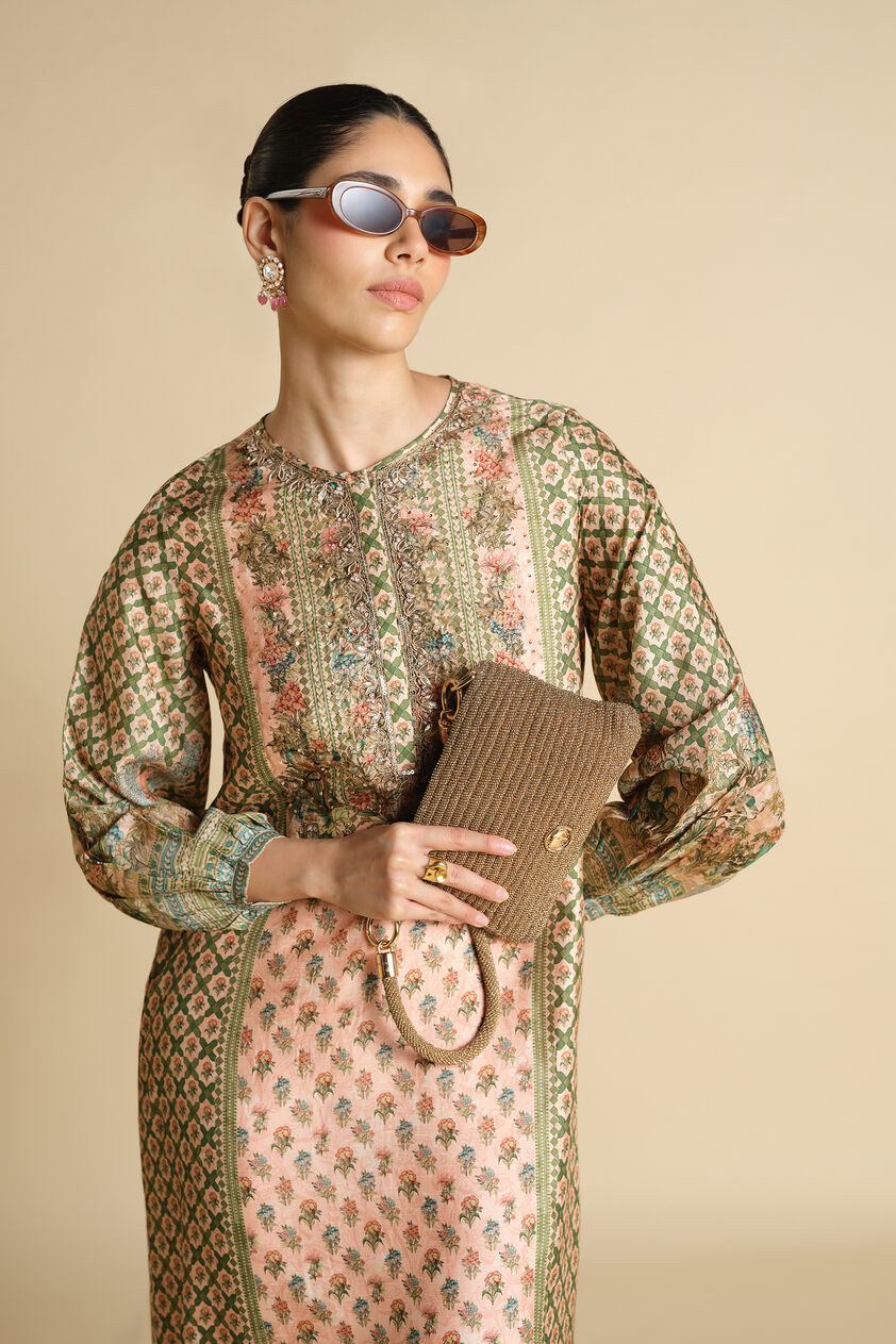 Rhiannon Gota Patti Silk Kaftan - Blush, Blush, image 6